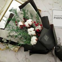 【藍芯手作】驪歌・簡約棉花畢業花束・生日禮物・情人節・開幕禮