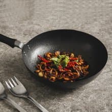 【柳宗理】 網紋中華鐵炒鍋30cm-附蓋