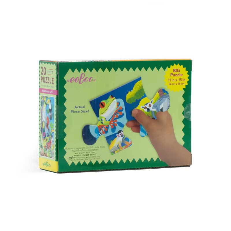 eeBoo 20片拼圖 - 雨林生命 Rainforest Life 20 Piece Puzzle