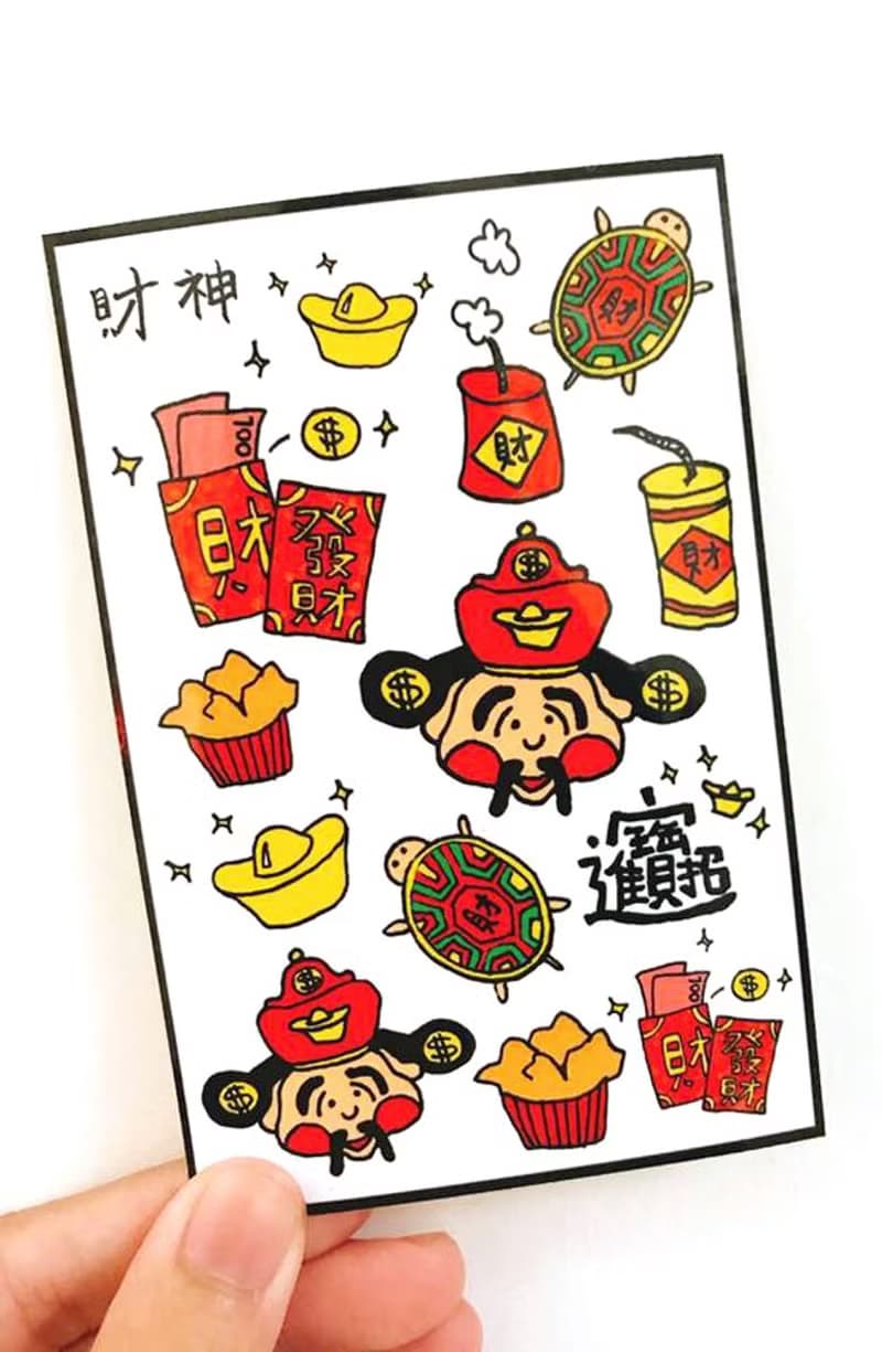 新年拜拜/手帳 筆記貼紙/拜財神/拜月老/拜文昌
