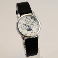STAR JEWELRY スターリング シルバー 925 ケース 33mm ユニセックス メンズ クォーツ トリプルカレンダー 腕時計 手錶