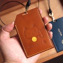 招財貓皮革工作證套