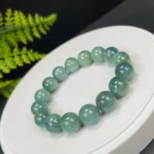 精品天然綠藍晶石手串冰潤透感貓眼藍晶石手錬單圈串珠氣質女13mm