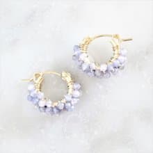 14kgf Tanzanite pavé pierced earring / earring