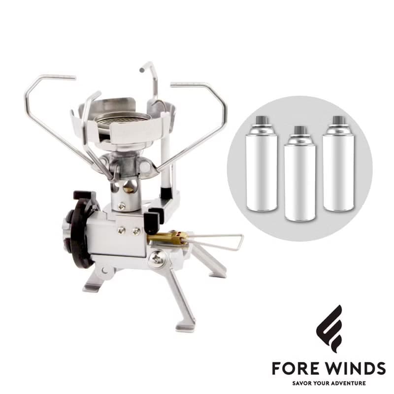【Iwatani岩谷】Forewinds掌上型蜘蛛爐2.3kW-附收納盒&瓦斯罐3入