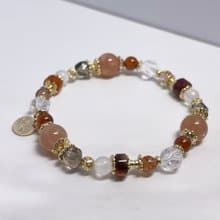 好孕好運 / 備孕助孕 石榴石 紅瑪瑙 橙月光太陽石 天然水晶手鏈