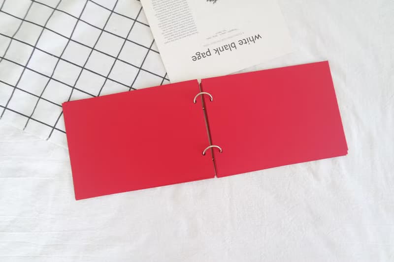 現貨 / A5 質感大理石紅色系手工書 - 活頁式回憶相本 手工相本