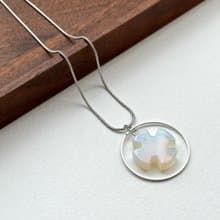 【天秤天蠍座|10月】蛋白石十字拼圖鍍銀項鏈 招財 戀愛運邱比特