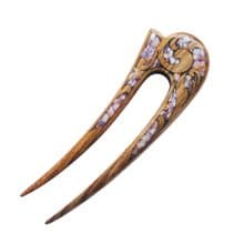 Wooden Hair Pin, Celtic Hair Stick, U shaped hair fork, Purple Hair Clip