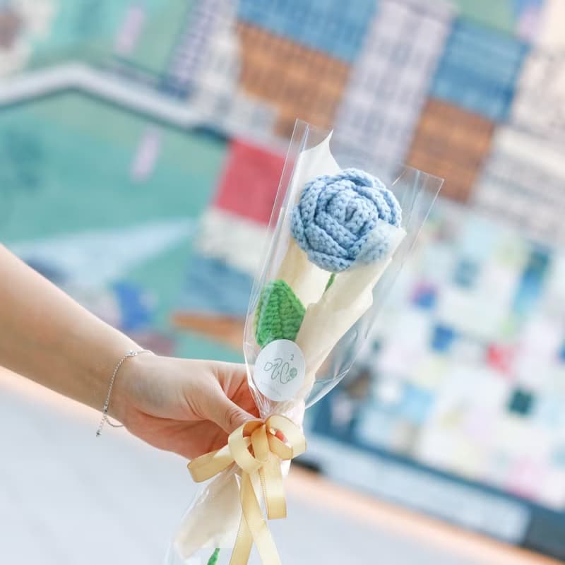 薔薇玫瑰鉤織永生花束 - 單枝