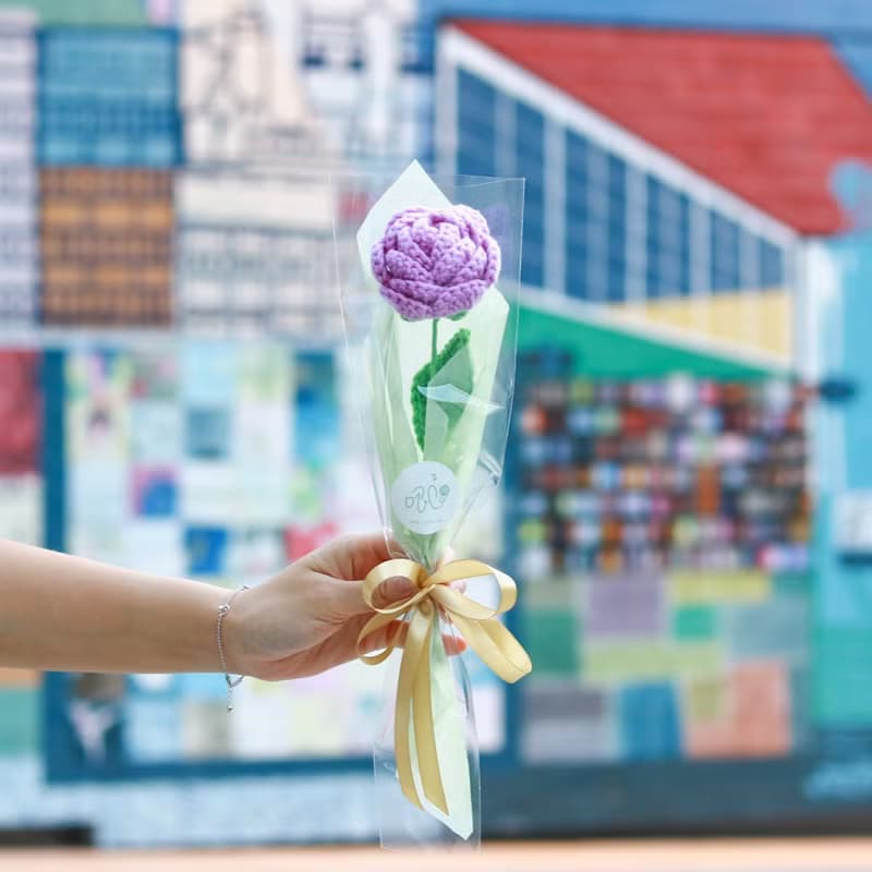 薔薇玫瑰鉤織永生花束 - 單枝