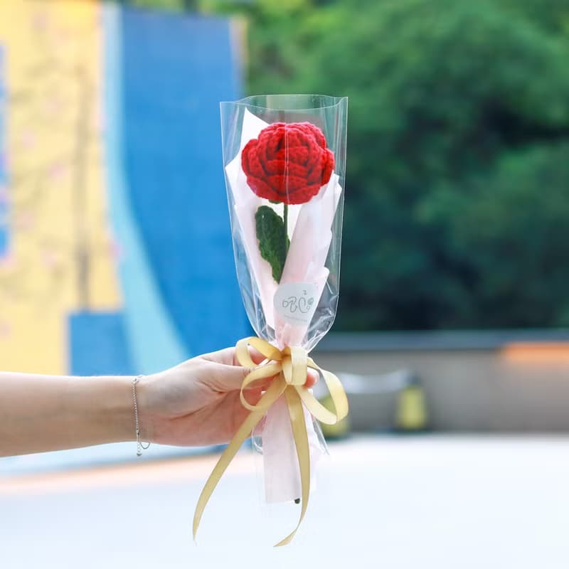 薔薇玫瑰鉤織永生花束 - 單枝