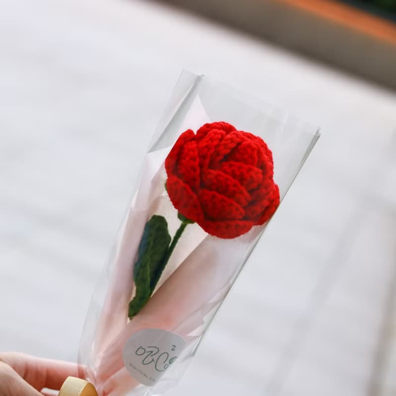 薔薇玫瑰鉤織永生花束 - 單枝