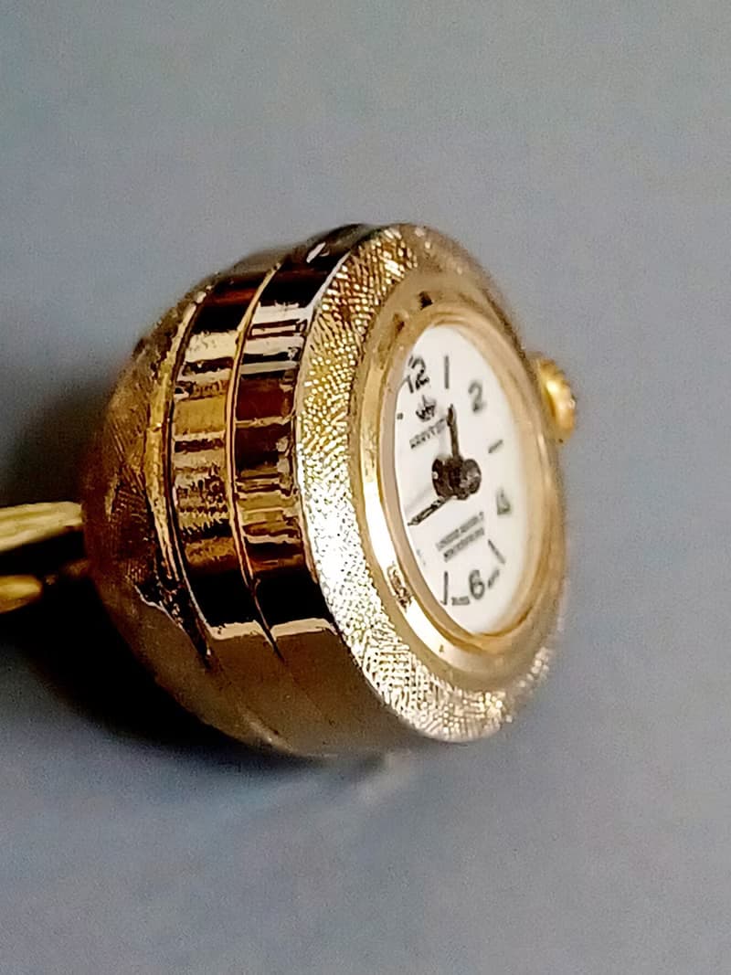 vintage jewelry MARVESTER 古董 霧金球型機械錶 項鍊