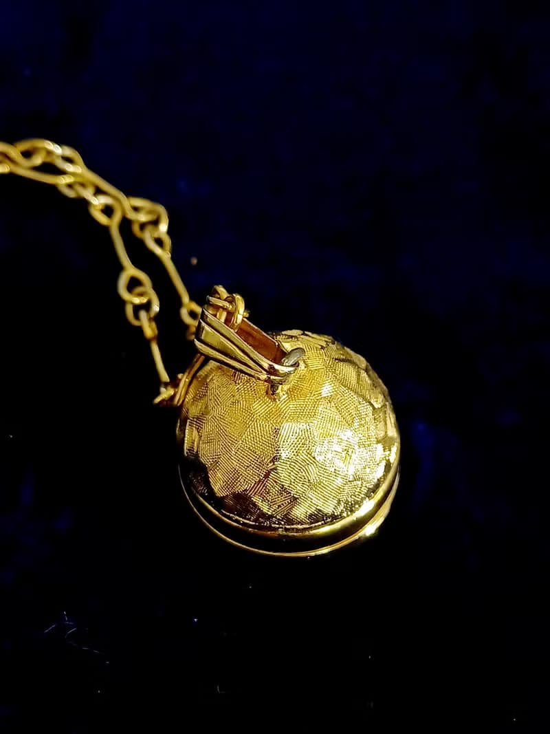 vintage jewelry MARVESTER 古董 霧金球型機械錶 項鍊