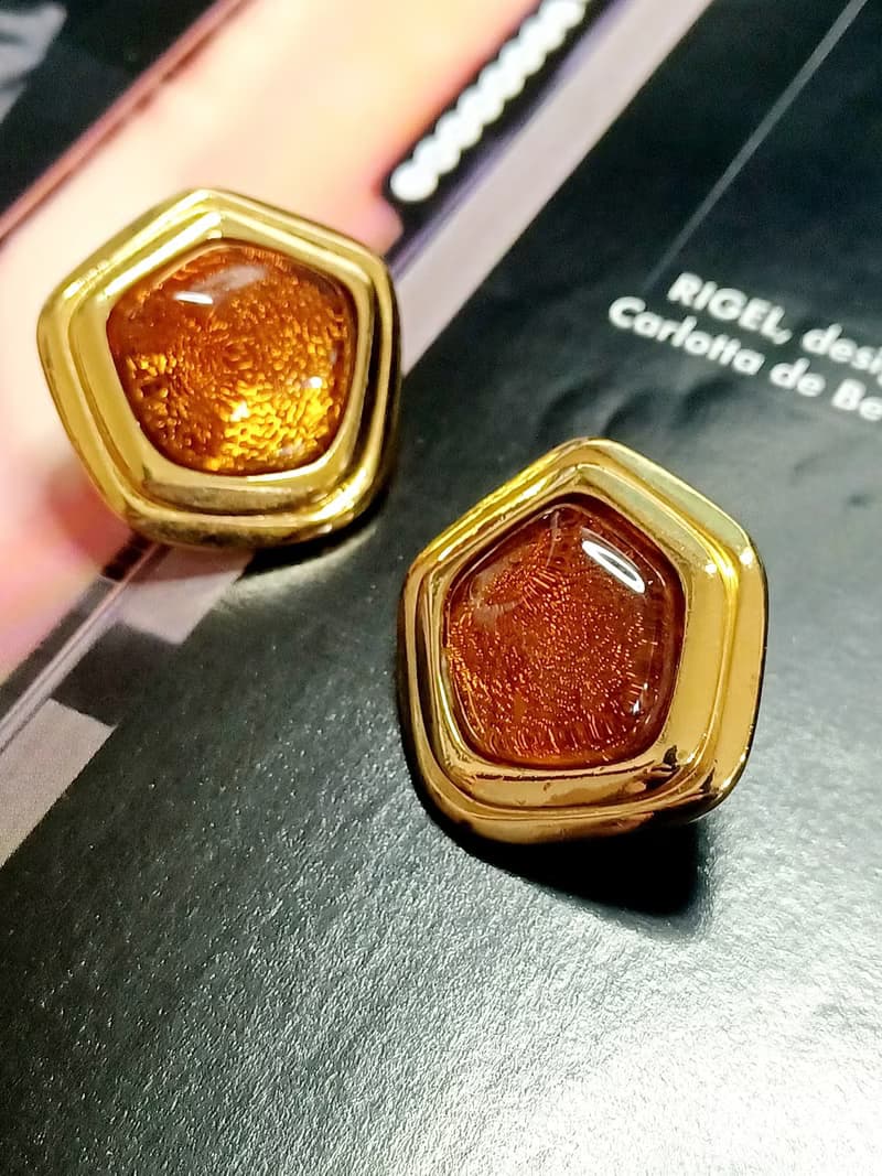 vintage jewelry  AVON  KJL Caprianti 風格 夾式耳環