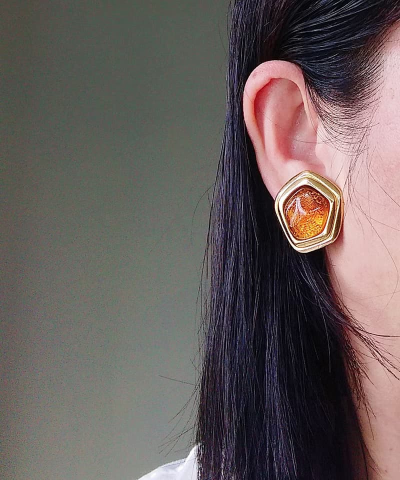 vintage jewelry  AVON  KJL Caprianti 風格 夾式耳環