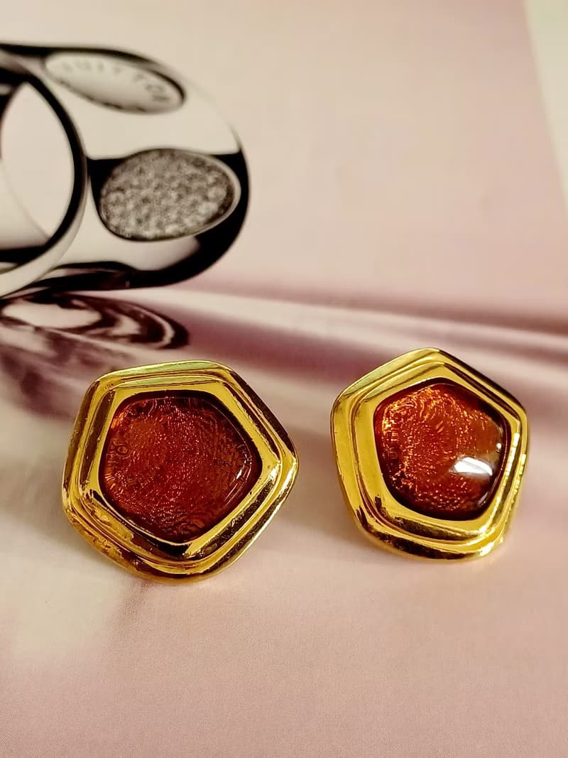 vintage jewelry  AVON  KJL Caprianti 風格 夾式耳環