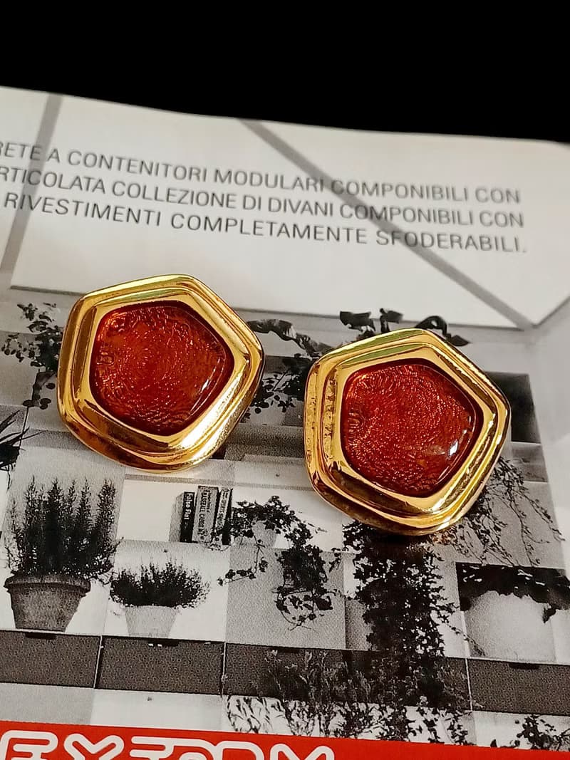 vintage jewelry  AVON  KJL Caprianti 風格 夾式耳環