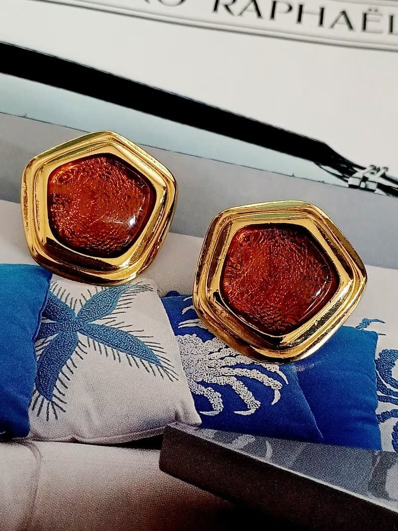 vintage jewelry  AVON  KJL Caprianti 風格 夾式耳環