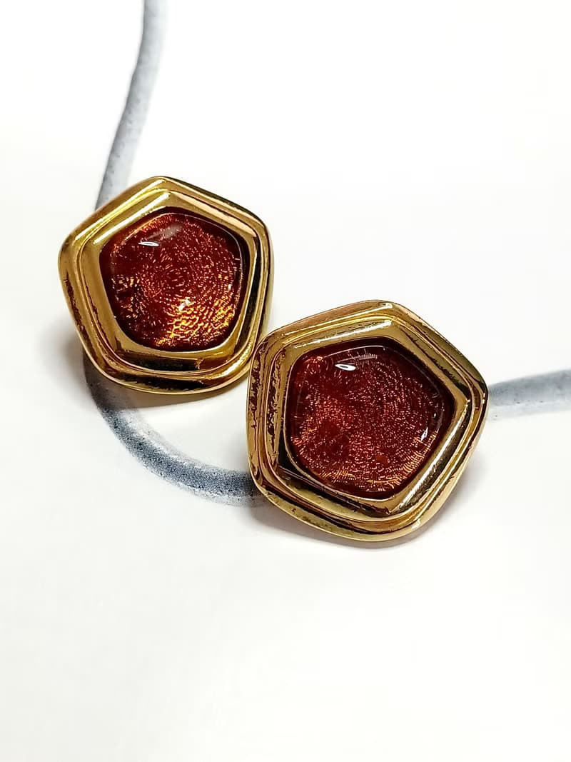 vintage jewelry  AVON  KJL Caprianti 風格 夾式耳環