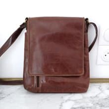 法國復古深啡色長形皮袋