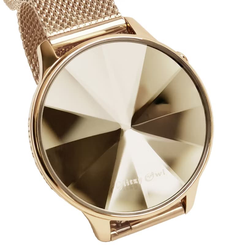 THE DIAMOND系列 - LED玫瑰金色不鏽鋼手錶