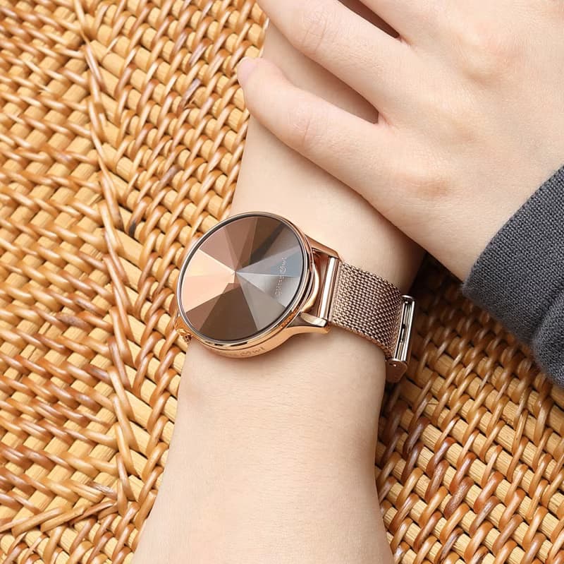 THE DIAMOND系列 - LED玫瑰金色不鏽鋼手錶