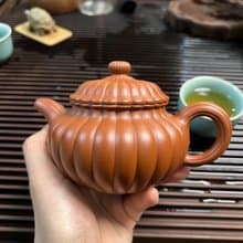 筋纹仿古 全手工制作 300cc 原矿顶级朱泥料 泥色正宗润泽 型体