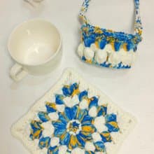 名畫色系杯墊 親愛的梵谷 我把油畫中的星空鉤織成杯墊了