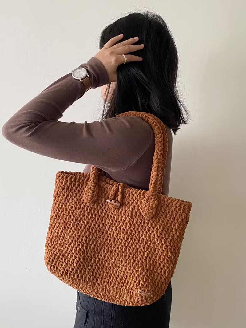 巧克力棉花糖托特包 bahnhof手作