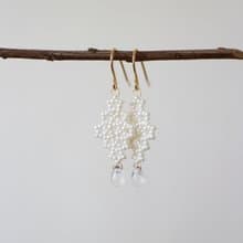 串珠耳飾_融雪/珍珠白/beading earing