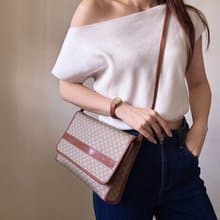 中古正品Celine Macadam 老花真皮兩用包 斜背包 男女適用