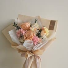 /蜜瓜色玫瑰花束/永生花 乾燥花 情人節 七夕 教師節 生日花