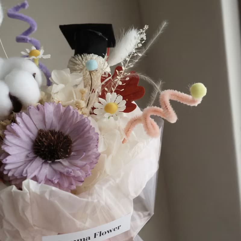 青春扭棒紫太陽花花束 向日葵 生日  畢業禮物 老師禮物