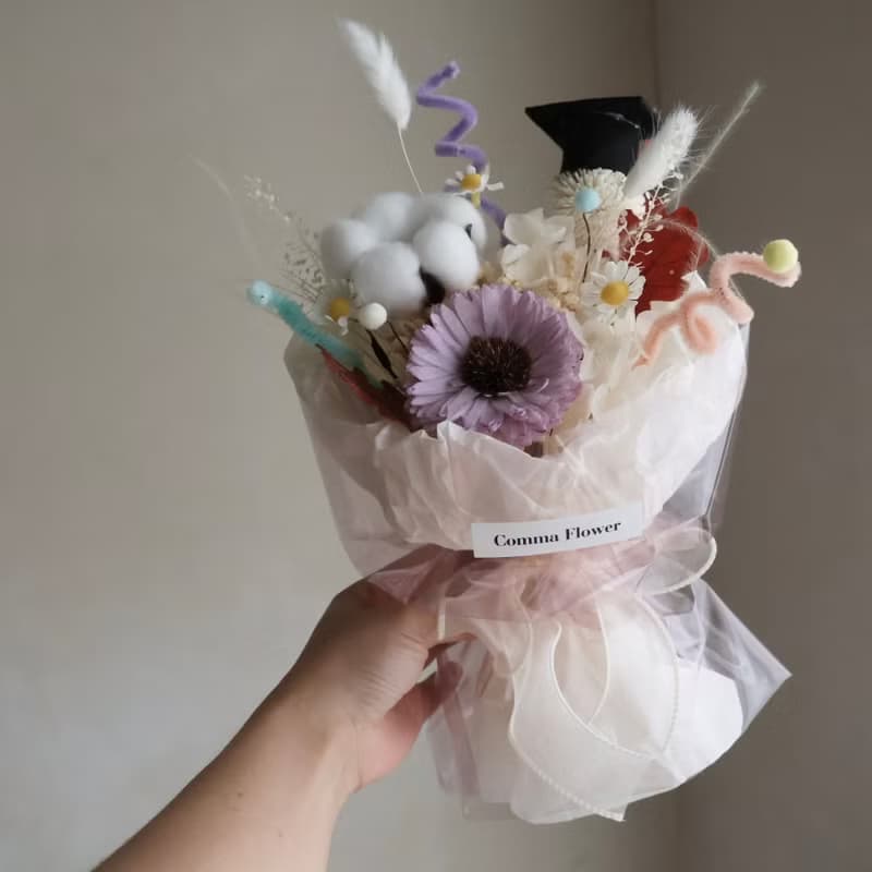 青春扭棒紫太陽花花束 向日葵 生日  畢業禮物 老師禮物