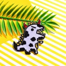 刺繡貼紙 繡布燙 -乳牛恐龍