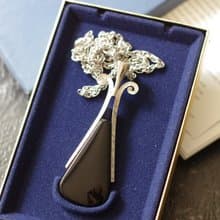 古董摩登復古vintage 黑色香水瓶項鍊 Avon 1970年 N09