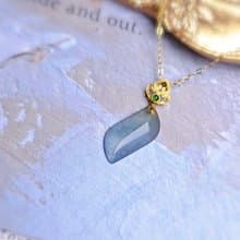 幸運•財富|純18k金仙氣天空藍剛大隨形|A貨翡翠吊墜項鍊