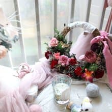 聖誕禮盒-風華華爾茲眉月不凋聖誕花圈