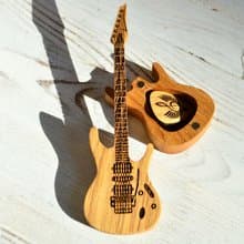 Box for guitar picks, personalized wooden guitar pick holder for guitar player