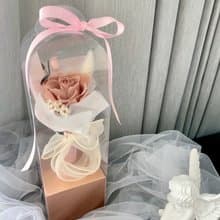 天使永生玫瑰花盒 單支花束 奶茶色 生日 禮物 永生花