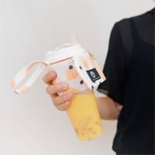 無塑生活環保飲料提袋 隨身鑰匙圈手搖杯套-客家小炒 吸管魚 木瓜