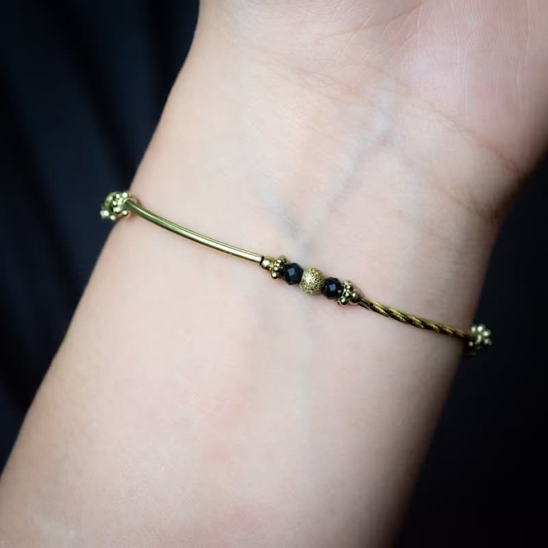 挪威假期  // C1509彩曜石黃銅手鍊