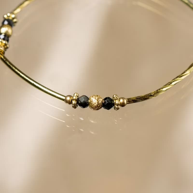 挪威假期  // C1509彩曜石黃銅手鍊