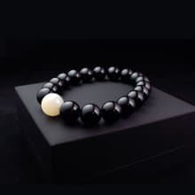 貝殼珠搭配黑碧璽 男手鍊 男手環 男手鏈 QBR-00071