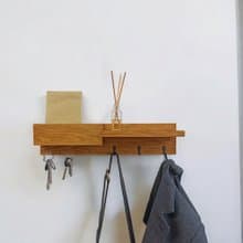 Handmade Wooden Organizer – Mail Holder & Key Hooks Shelf