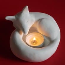 聖誕禮物/狐狸燭台 /擴香石.石膏 蠟燭.交換禮物