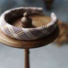 古董領帶改造手工髮箍-立體版-千層蛋糕千鳥格-領巾髮箍組-情人節