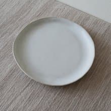 手作雲陶盤/霧白色食器